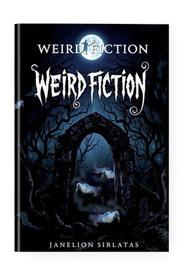 An eerie and unsettling book cover for a weird fiction collection, featuring a dark, twisted forest under a moonlit sky