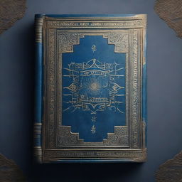 A high-resolution 4K image featuring a meticulously detailed ancient book, positioned centrally