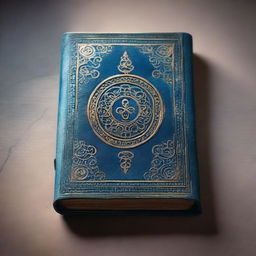 A high-resolution 4K image featuring a meticulously detailed ancient book, positioned centrally