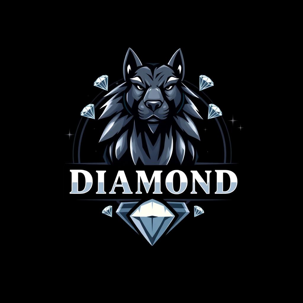 An epic logo design featuring a majestic dog, styled to look regal and powerful