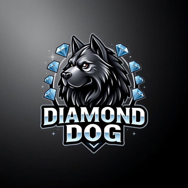 An epic logo design featuring a majestic dog, styled to look regal and powerful