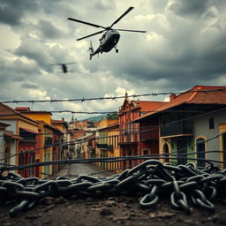 A striking image of Pelourinho, Bahia, showcasing its iconic colonial architecture with colorful buildings under a dramatic sky