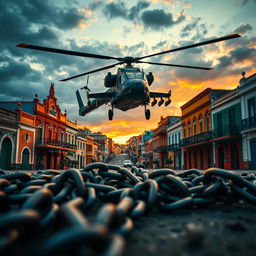 An evocative image depicting the historic district of Pelourinho, Bahia, featuring its vibrant colonial architecture with colorful buildings