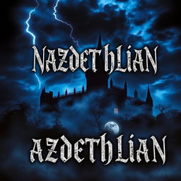 A haunting and atmospheric book cover for a dark fantasy gothic novel titled 'NAZDETHLIAN'