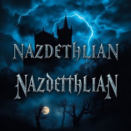 A haunting and atmospheric book cover for a dark fantasy gothic novel titled 'NAZDETHLIAN'