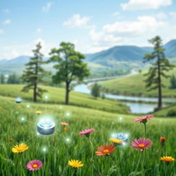 A picturesque landscape illustrating a natural environment showcasing wireless sensor networks