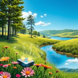 A picturesque landscape illustrating a natural environment showcasing wireless sensor networks