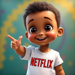 A charming child with cinnamon skin color, smiling with kawaii-style big eyes, inspired by Disney-Pixar animation