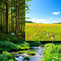 A serene natural setting illustrating wireless sensor networks in harmony with the environment