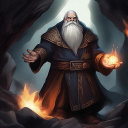 A high-quality digital art piece depicting a DnD character, a dwarf with skin texture akin to rugged rock, interspersed with radiant crystal veins