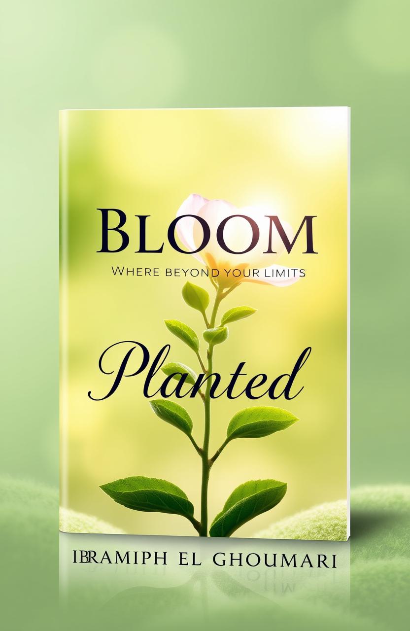 A captivating book cover design for 'Bloom Where You're Planted: Growing Beyond Your Limits' by Ibrahim EL GHOUMARI