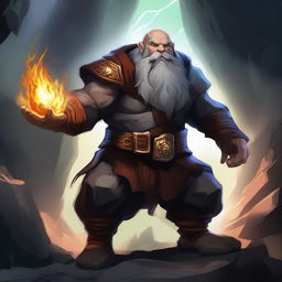 A high-quality digital art piece depicting a DnD character, a dwarf with skin texture akin to rugged rock, interspersed with radiant crystal veins