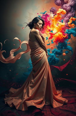 A captivating visual representation themed around 'Silence of Desire, Roars of Dissonance'