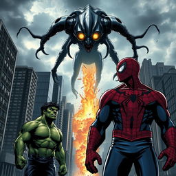 In a dramatic urban setting, the sky darkens ominously while the earth shakes violently