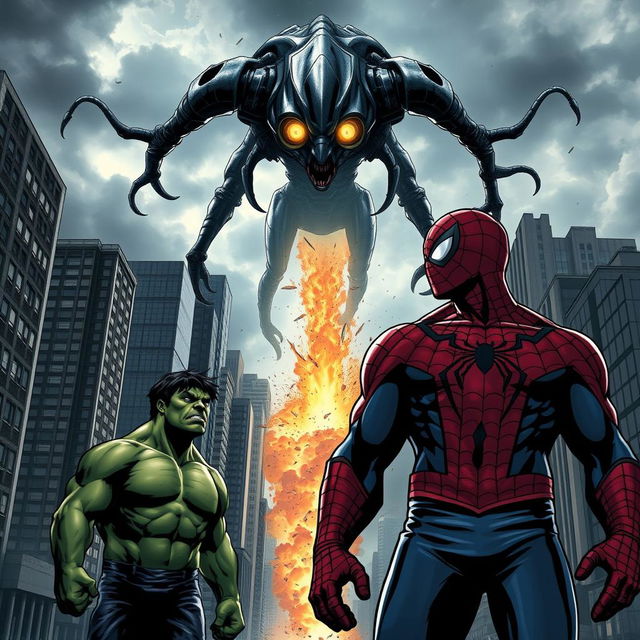 In a dramatic urban setting, the sky darkens ominously while the earth shakes violently