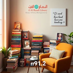 An engaging Instagram advertisement for Al-Rasafi Library's account @r91