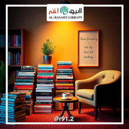 An engaging Instagram advertisement for Al-Rasafi Library's account @r91