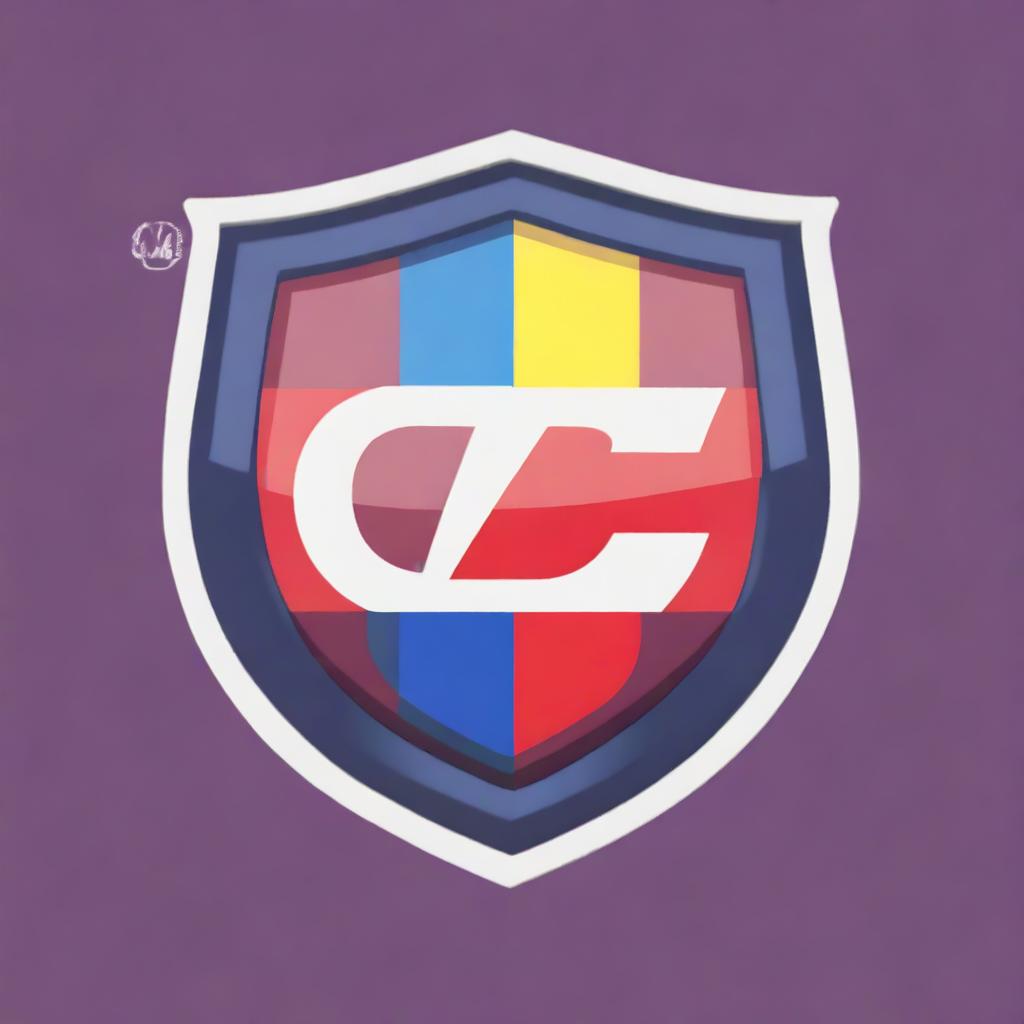 A digital art of a football team badge, meticulously crafted with vibrant colors