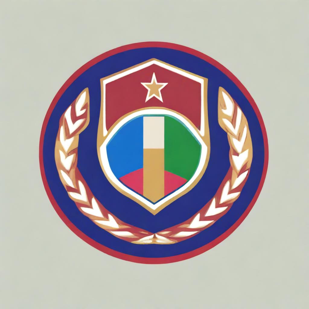 A digital art of a football team badge, meticulously crafted with vibrant colors