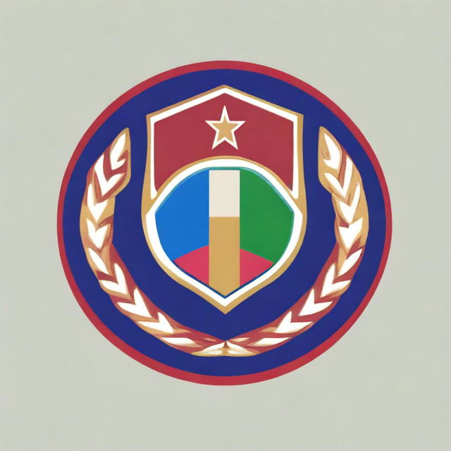 A digital art of a football team badge, meticulously crafted with vibrant colors