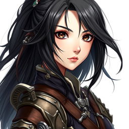 A realistic drawing of a fantasy character, featuring a 24-year-old Japanese pirate-samurai