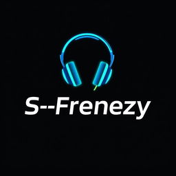 A modern and sleek logo design for the S-Frenezy headset, featuring bold typography that incorporates futuristic elements