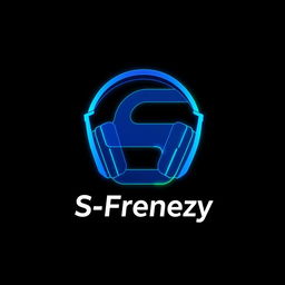 A modern and sleek logo design for the S-Frenezy headset, featuring bold typography that incorporates futuristic elements