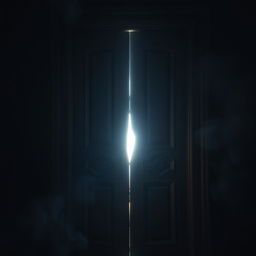 A closed door with bright light shining through the cracks, symbolizing the rejection of divine comfort