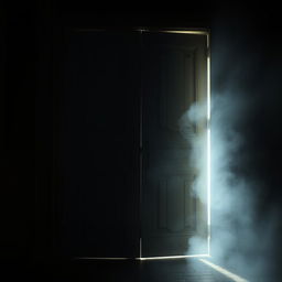 A closed door with bright light shining through the cracks, symbolizing the rejection of divine comfort