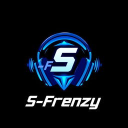 A modern and sleek logo design for 'S-Frenzy' headset