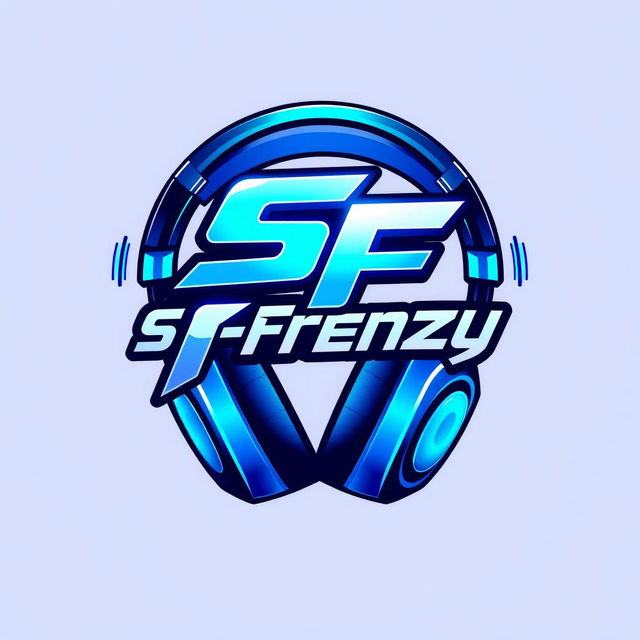 A modern and sleek logo design for 'S-Frenzy' headset