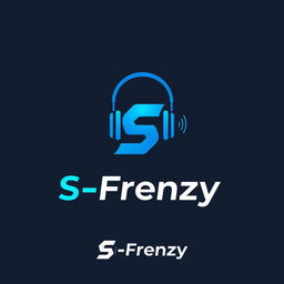 A modern and sleek logo design for a headphone company named S-Frenzy