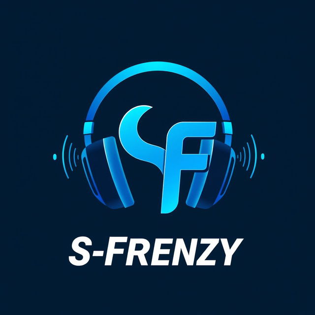 A modern and sleek logo design for a headphone company named S-Frenzy