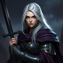 An artistic representation of a fantasy character, showcasing a beautiful woman around 30 years of age