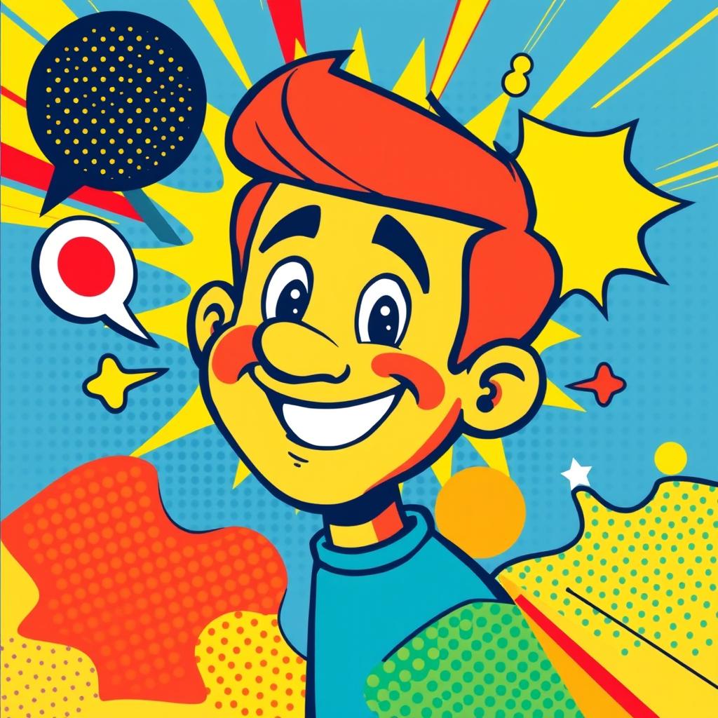 A vibrant pop art illustration featuring a bold, colorful design perfect for a t-shirt