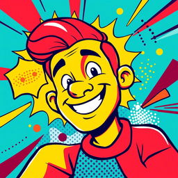 A vibrant pop art illustration featuring a bold, colorful design perfect for a t-shirt