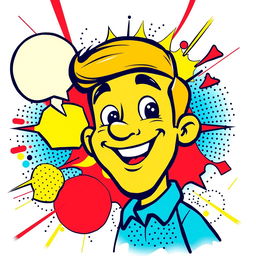 A vibrant pop art illustration featuring a bold, colorful design perfect for a t-shirt