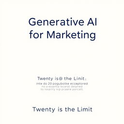 A minimalist book cover design featuring the title 'Generative AI Tools for Marketing' prominently at the top in a bold, modern font