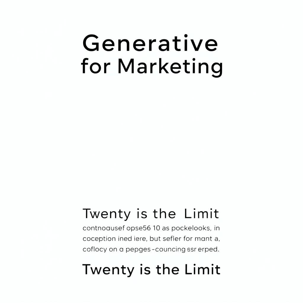 A minimalist book cover design featuring the title 'Generative AI Tools for Marketing' prominently at the top in a bold, modern font