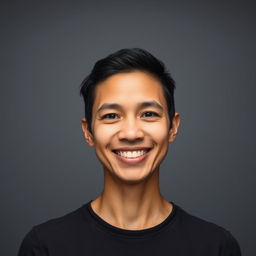 A portrait of a person against a gray background, showcasing excellent lighting