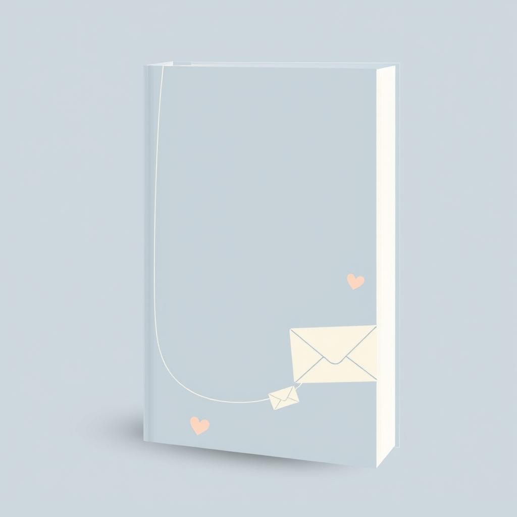 An abstract book cover design that captures the essence of a romantic email exchange filled with deception and attraction