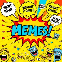 A vibrant and colorful background perfect for a YouTube channel that features memes and roast videos