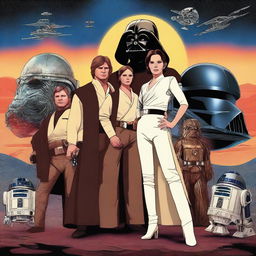 An image capturing the essence of Star Wars Episode IV, rendered in high-quality digital art