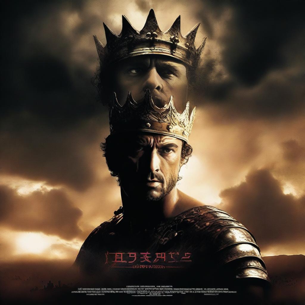 An intense, high-quality film poster showcasing a face-off between Perseus and the King