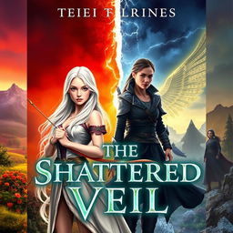 The cover of a fantasy novel titled 'The Shattered Veil'
