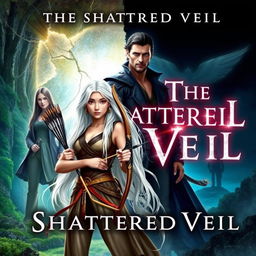 The cover of a fantasy novel titled 'The Shattered Veil'