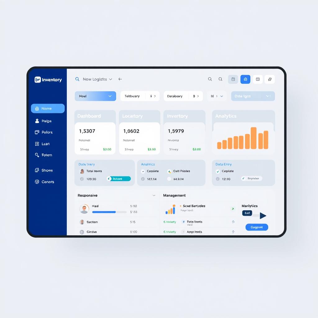 Design a modern interface for an inventory counting logistics service named 'Inventory Counting Logistics'