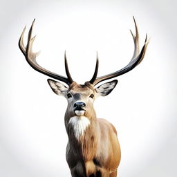 A high-quality digital art illustration of a large, imposing male deer with grand antlers