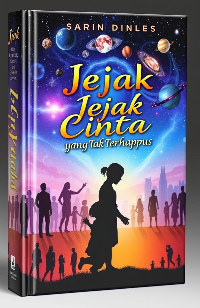 A captivating book cover design for 'Jejak Cinta yang Tak Terhapus'