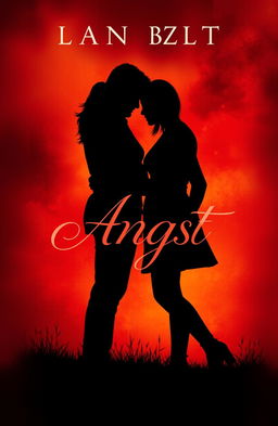 A captivating cover design for a book titled 'Angst,' featuring a slow-burn romance theme